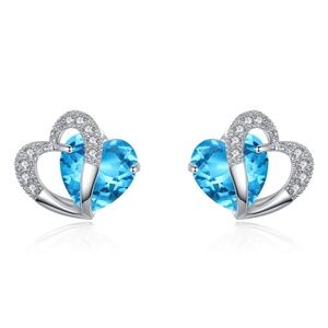 *ALLYN* Silver x Blue Fashion Stud Earrings